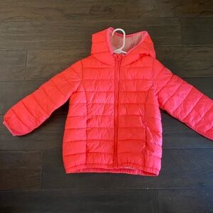 Bright Pink Puffer Jacket Girls 4T